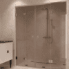Alcove shower screen Hietakari Vetro 553, chrome fittings, bronze tinted glass Alcove shower screen Hietakari Vetro 553, chrome fittings, bronze tinted glass