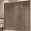 Alcove shower screen Hietakari Vetro 554, chrome fittings, bronze tinted glass Alcove shower screen Hietakari Vetro 554, chrome fittings, bronze tinted glass