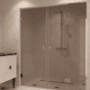 Alcove shower screen Hietakari Vetro 555, chrome fittings, bronze tinted glass