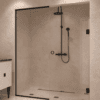 Alcove shower screen Hietakari Vetro 563, chrome fittings, clear glass Alcove shower screen Hietakari Vetro 563, chrome fittings, clear glass