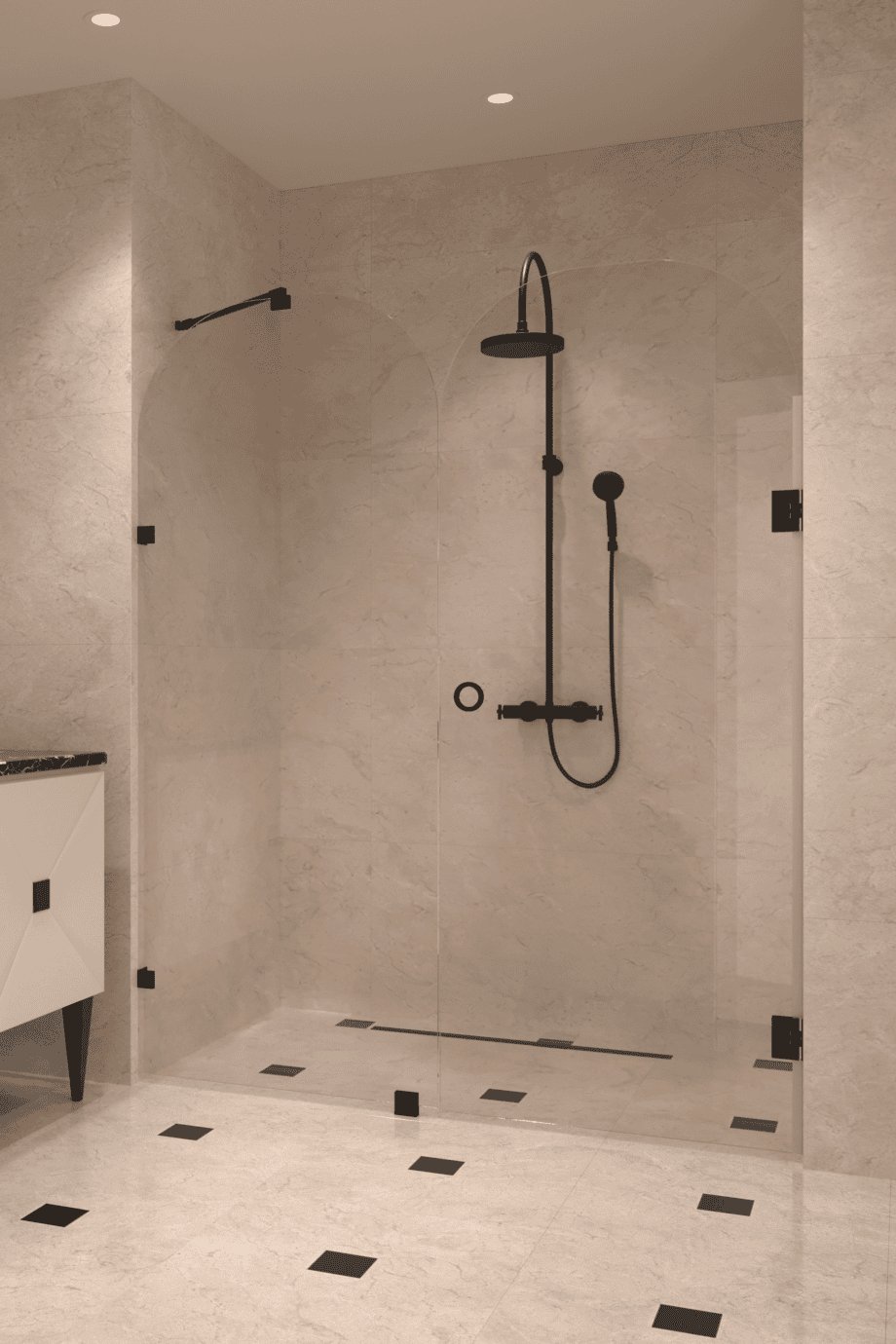 Alcove shower screen Hietakari Vetro 564, chrome fittings, clear glass Alcove shower screen Hietakari Vetro 564, chrome fittings, clear glass