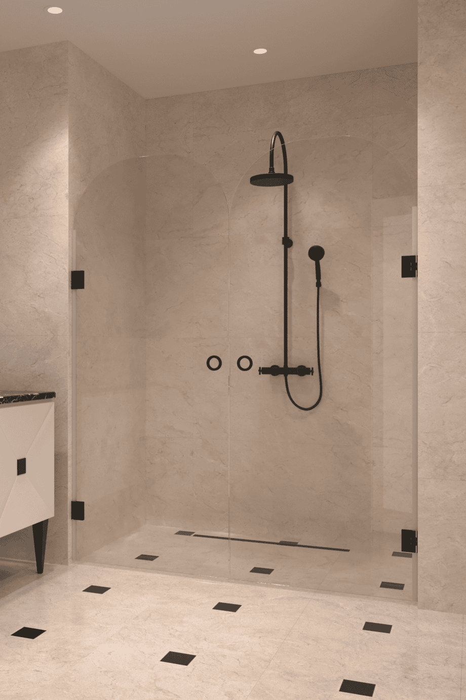 Alcove shower screen Hietakari Vetro 565, chrome fittings, clear glass Alcove shower screen Hietakari Vetro 565, chrome fittings, clear glass