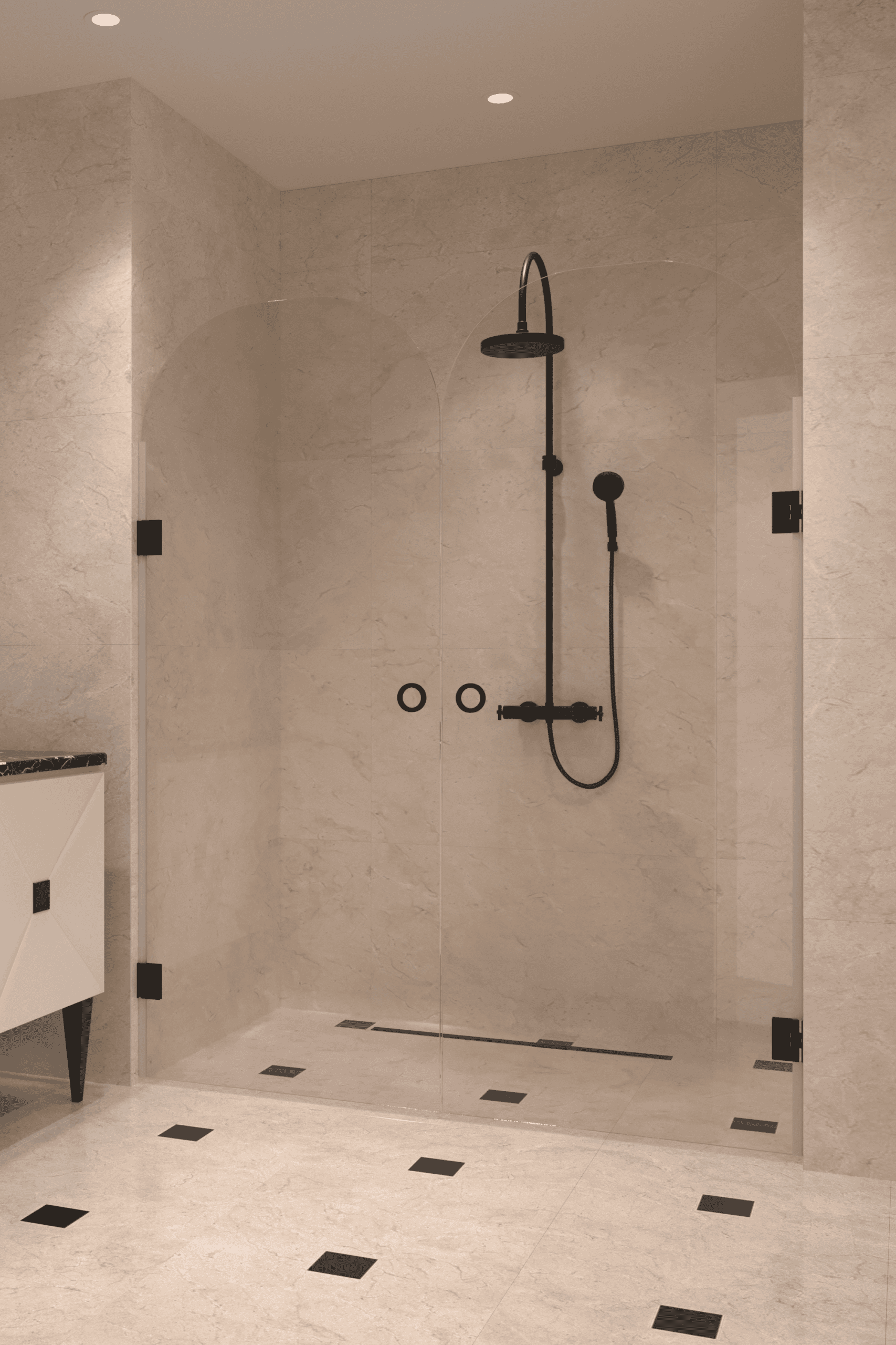 Alcove shower screen Hietakari Vetro 565, chrome fittings, clear glass Alcove shower screen Hietakari Vetro 565, chrome fittings, clear glass