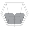 Alcove shower screen Hietakari Vetro 565 – dimension drawing Alcove shower screen Hietakari Vetro 565 – dimension drawing