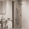 Hinged shower door Hietakari Forma 302, Cocoa frame, bronze tinted glass Hinged shower door Hietakari Forma 302, Cocoa frame, bronze tinted glass