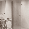 Hinged shower door Hietakari Forma 302, Mocha frame, super bright satin glass Hinged shower door Hietakari Forma 302, Mocha frame, super bright satin glass