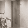 Hinged shower door Hietakari Forma 302, Sand frame, brown satin glass Hinged shower door Hietakari Forma 302, Sand frame, brown satin glass