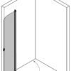 Curved hinged shower door Hietakari Forma 306 – 3D drawing Curved hinged shower door Hietakari Forma 306 – 3