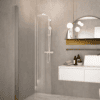 Curved hinged shower door Hietakari Forma 306, aluminium frame, clear glass Curved hinged shower door Hietakari Forma 306 – 4