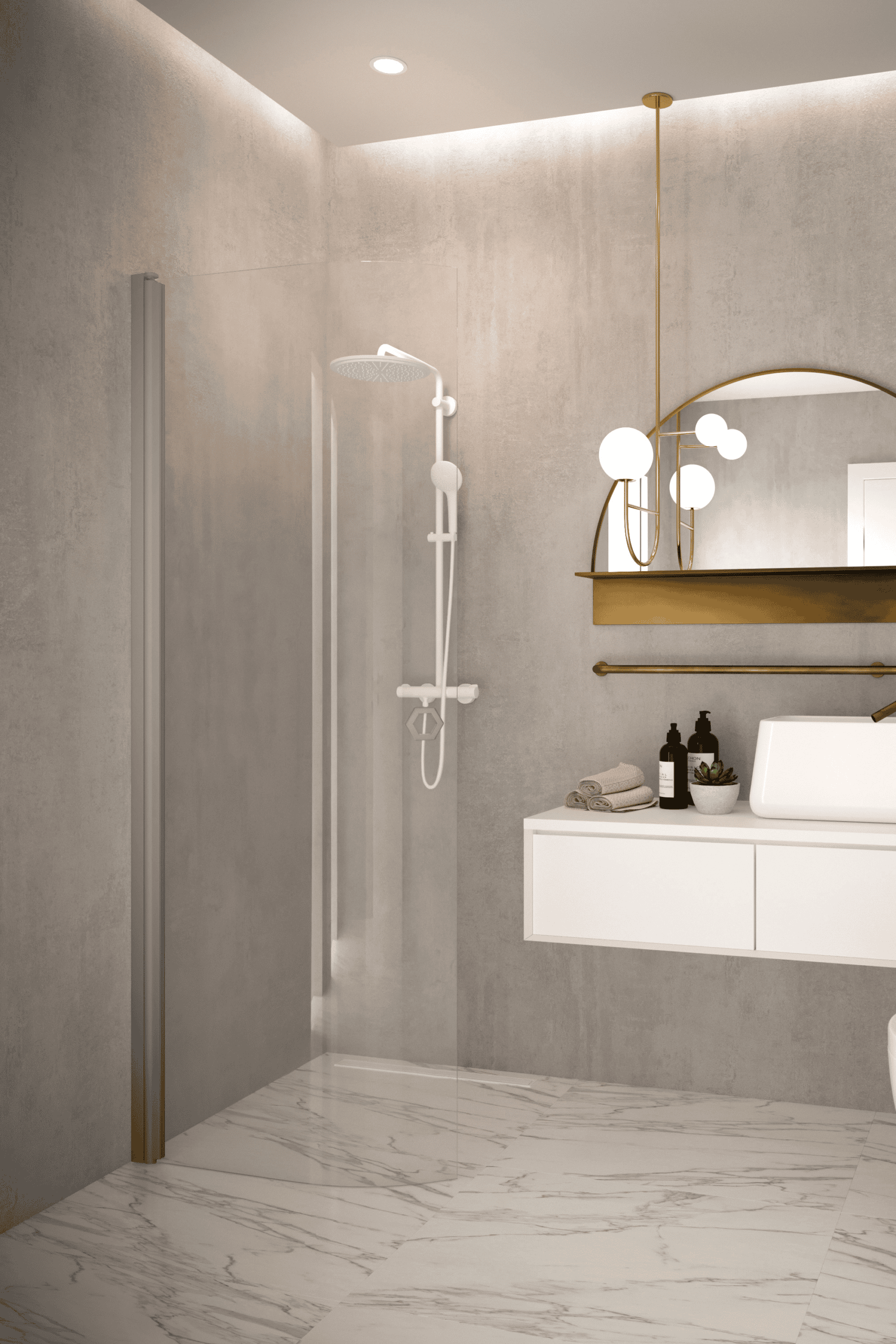 Curved hinged shower door Hietakari Forma 306 – 4