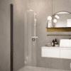 Curved hinged shower door Hietakari Forma 306, Cocoa frame, clear glass Curved hinged shower door Hietakari Forma 306 – 8