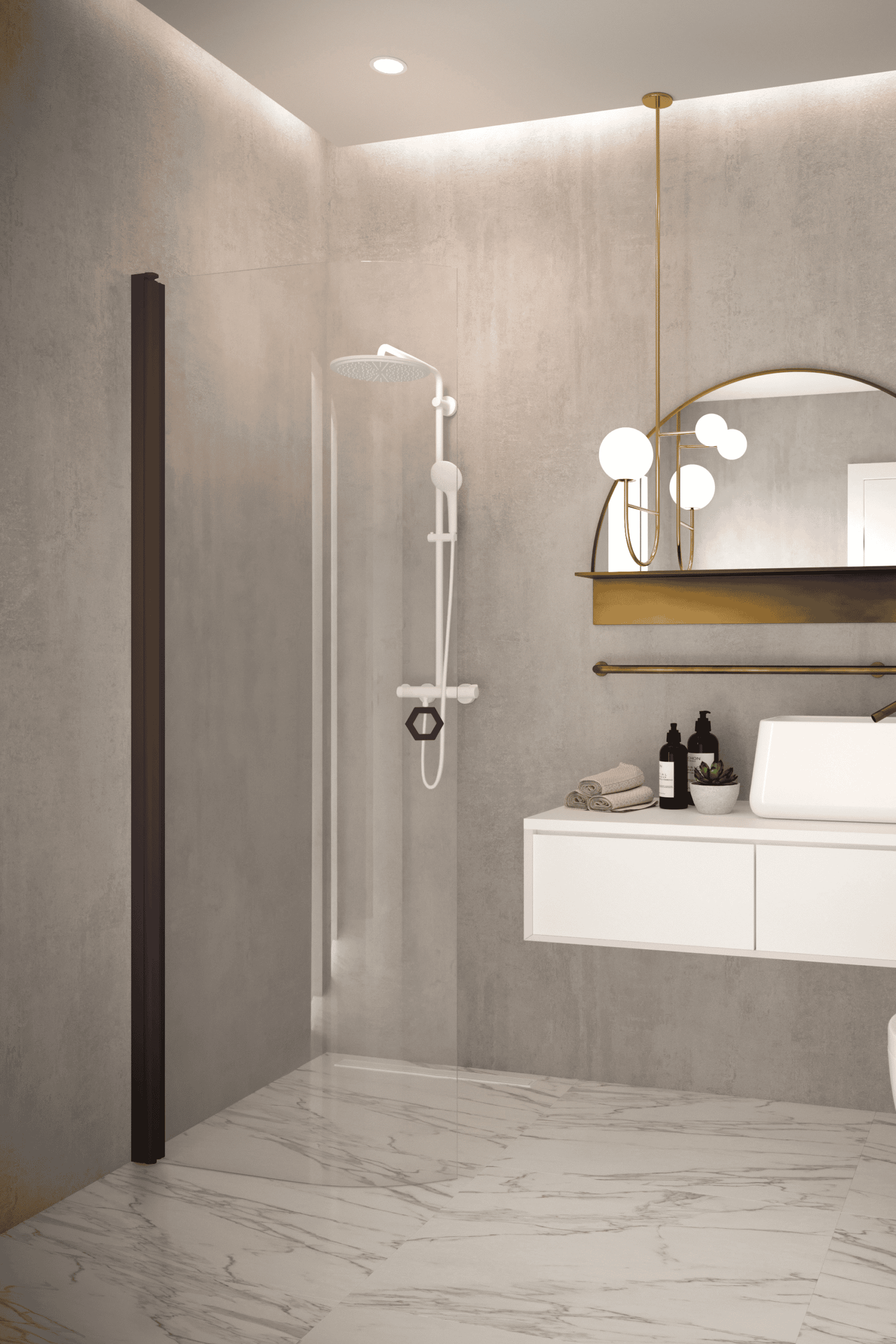 Curved hinged shower door Hietakari Forma 306 – 8