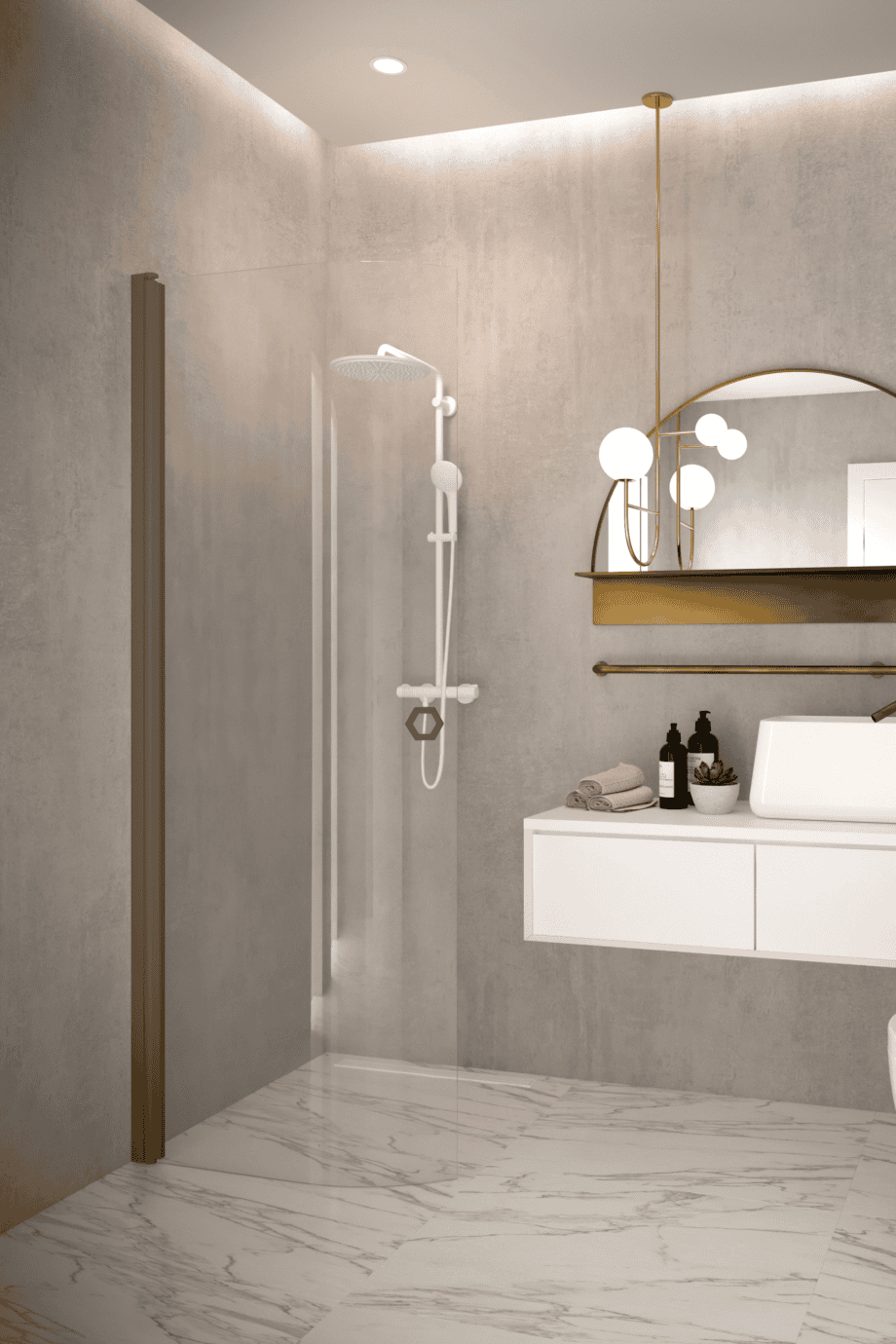 Curved hinged shower door Hietakari Forma 306, Mocha frame, clear glass Curved hinged shower door Hietakari Forma 306 – 7