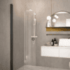 Curved hinged shower door Hietakari Forma 306, black frame, clear glass Curved hinged shower door Hietakari Forma 306 – 5