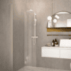 Curved hinged shower door Hietakari Forma 306, Sand frame, clear glass Curved hinged shower door Hietakari Forma 306 – 6