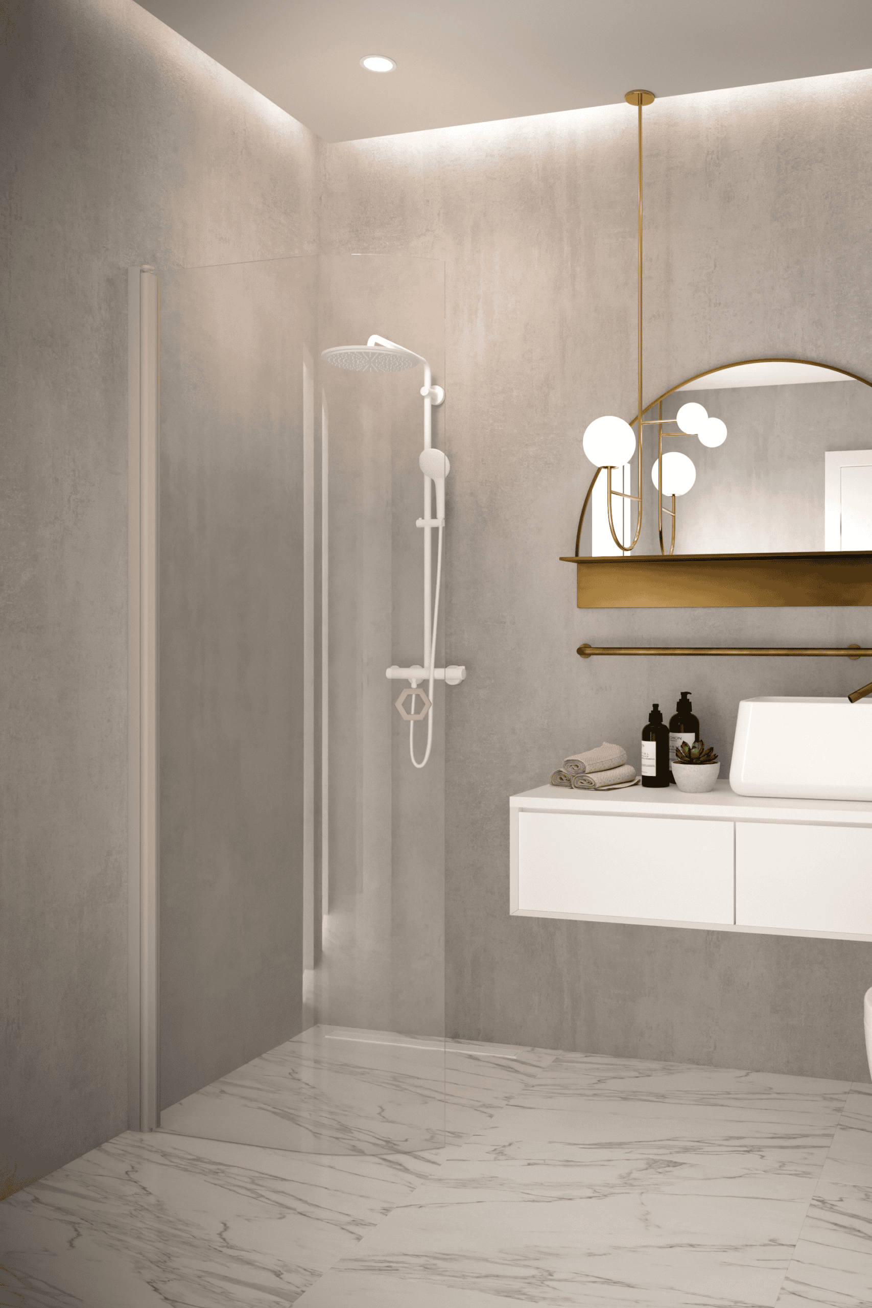Curved hinged shower door Hietakari Forma 306 – 6