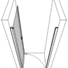 Hinged shower door with wall magnet Hietakari Forma 382 ā 3D drawing 2 Hinged shower door with wall magnet Hietakari Forma 382 ā 4