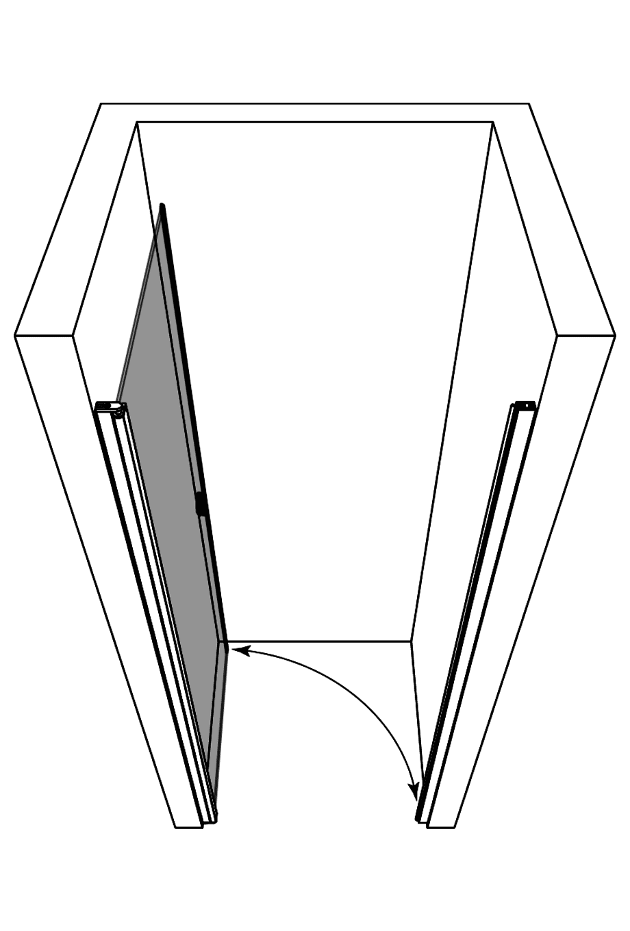 Hinged shower door with wall magnet Hietakari Forma 382 ā 4