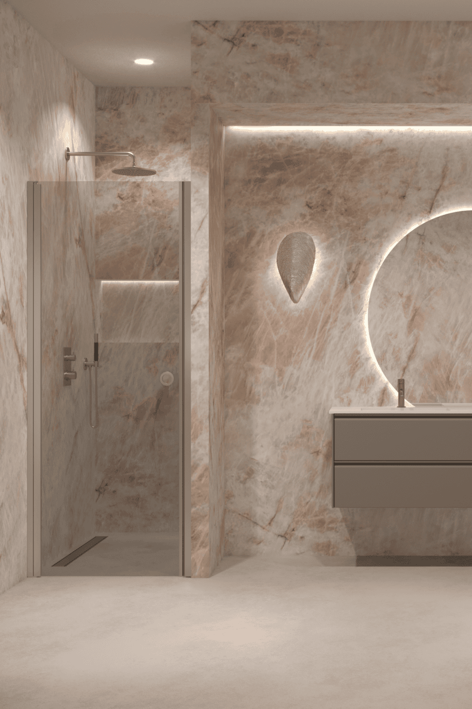 Hinged shower door with wall magnet Hietakari Forma 382, aluminium frame, grey tinted glass Hinged shower door with wall magnet Hietakari Forma 382, aluminium frame, grey tinted glass