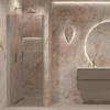 Hinged shower door with wall magnet Hietakari Forma 382, aluminium frame, bronze tinted glass Hinged shower door with wall magnet Hietakari Forma 382, aluminium frame, bronze tinted glass