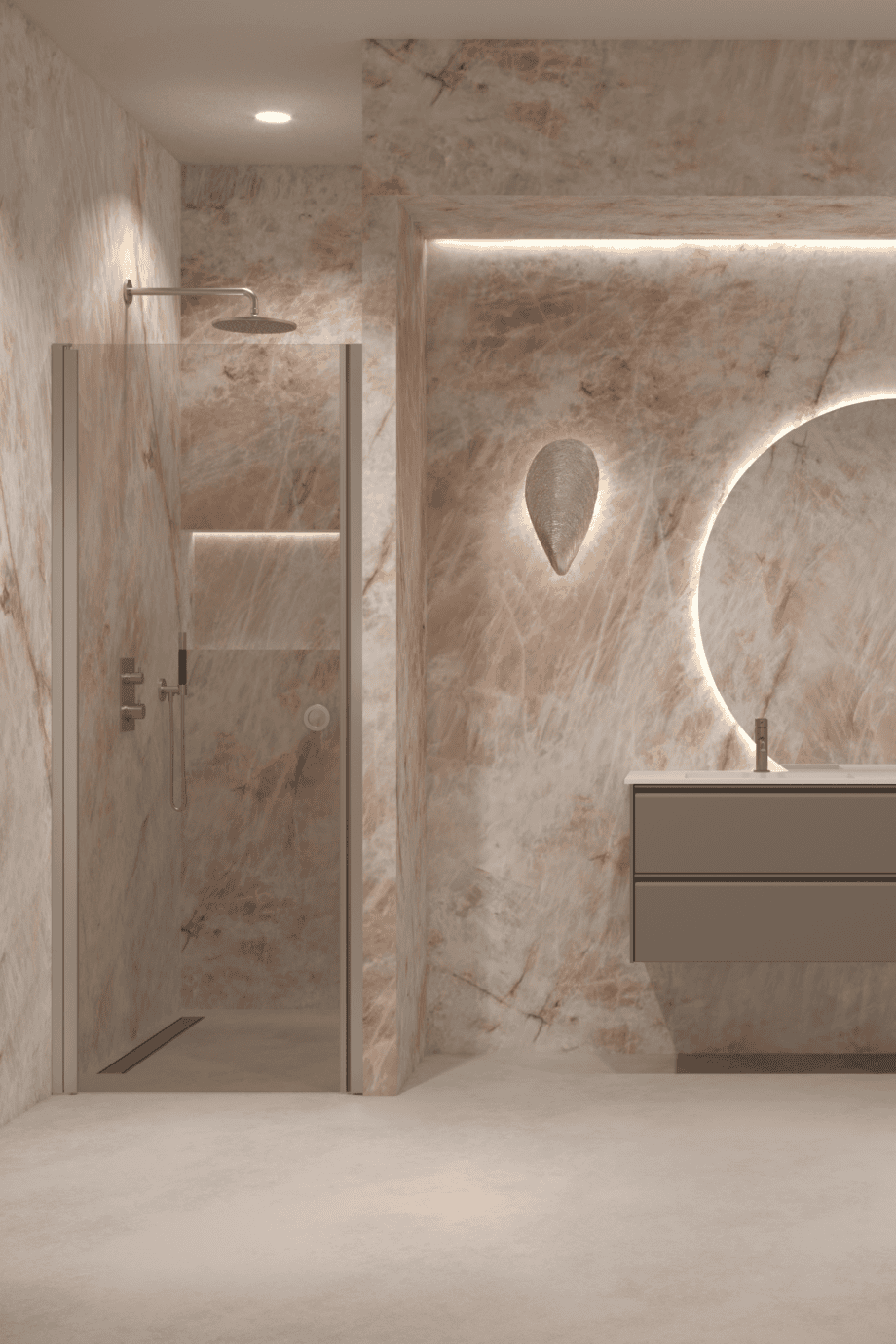 Hinged shower door with wall magnet Hietakari Forma 382, aluminium frame, bronze tinted glass Hinged shower door with wall magnet Hietakari Forma 382, aluminium frame, bronze tinted glass