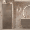 Hinged shower door with wall magnet Hietakari Forma 382, aluminium frame, brown satin glass Hinged shower door with wall magnet Hietakari Forma 382, aluminium frame, brown satin glass