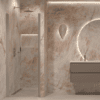 Hinged shower door with wall magnet Hietakari Forma 382, aluminium frame, super bright glass Hinged shower door with wall magnet Hietakari Forma 382, aluminium frame, super bright glass