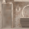 Hinged shower door with wall magnet Hietakari Forma 382, aluminium frame, super bright satin glass Hinged shower door with wall magnet Hietakari Forma 382, aluminium frame, super bright satin glass