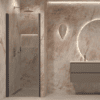 Hinged shower door with wall magnet Hietakari Forma 382, Cocoa frame, grey tinted glass Hinged shower door with wall magnet Hietakari Forma 382, Cocoa frame, grey tinted glass