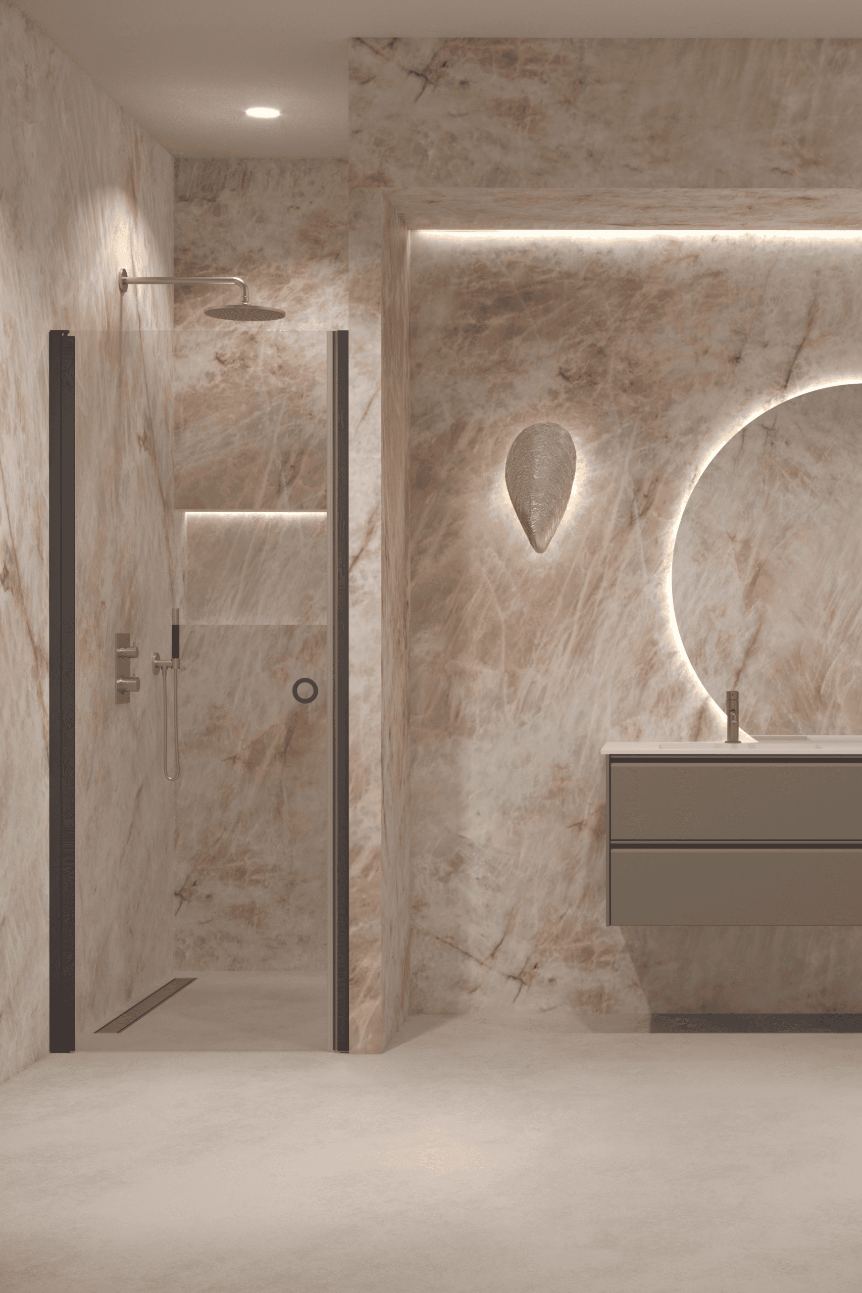 Hinged shower door with wall magnet Hietakari Forma 382 ā 9