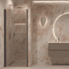 Hinged shower door with wall magnet Hietakari Forma 382, Cocoa frame, bronze tinted glass Hinged shower door with wall magnet Hietakari Forma 382, Cocoa frame, bronze tinted glass