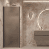 Hinged shower door with wall magnet Hietakari Forma 382, Cocoa frame, brown satin glass Hinged shower door with wall magnet Hietakari Forma 382, Cocoa frame, brown satin glass