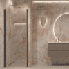 Hinged shower door with wall magnet Hietakari Forma 382, Cocoa frame, super bright glass Hinged shower door with wall magnet Hietakari Forma 382, Cocoa frame, super bright glass