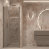 Hinged shower door with wall magnet Hietakari Forma 382, Mocha frame, grey tinted glass Hinged shower door with wall magnet Hietakari Forma 382, Mocha frame, grey tinted glass