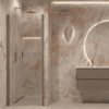 Hinged shower door with wall magnet Hietakari Forma 382, Mocha frame, clear glass Hinged shower door with wall magnet Hietakari Forma 382 ā 8