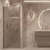 Hinged shower door with wall magnet Hietakari Forma 382, Mocha frame, bronze tinted glass Hinged shower door with wall magnet Hietakari Forma 382, Mocha frame, bronze tinted glass