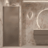 Hinged shower door with wall magnet Hietakari Forma 382, Mocha frame, brown satin glass Hinged shower door with wall magnet Hietakari Forma 382, Mocha frame, brown satin glass