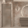 Hinged shower door with wall magnet Hietakari Forma 382, Mocha frame, satin frosted glass Hinged shower door with wall magnet Hietakari Forma 382, Mocha frame, satin frosted glass