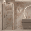 Hinged shower door with wall magnet Hietakari Forma 382, Mocha frame, super bright glass Hinged shower door with wall magnet Hietakari Forma 382, Mocha frame, super bright glass
