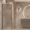 Hinged shower door with wall magnet Hietakari Forma 382, Mocha frame, super bright satin glass Hinged shower door with wall magnet Hietakari Forma 382, Mocha frame, super bright satin glass