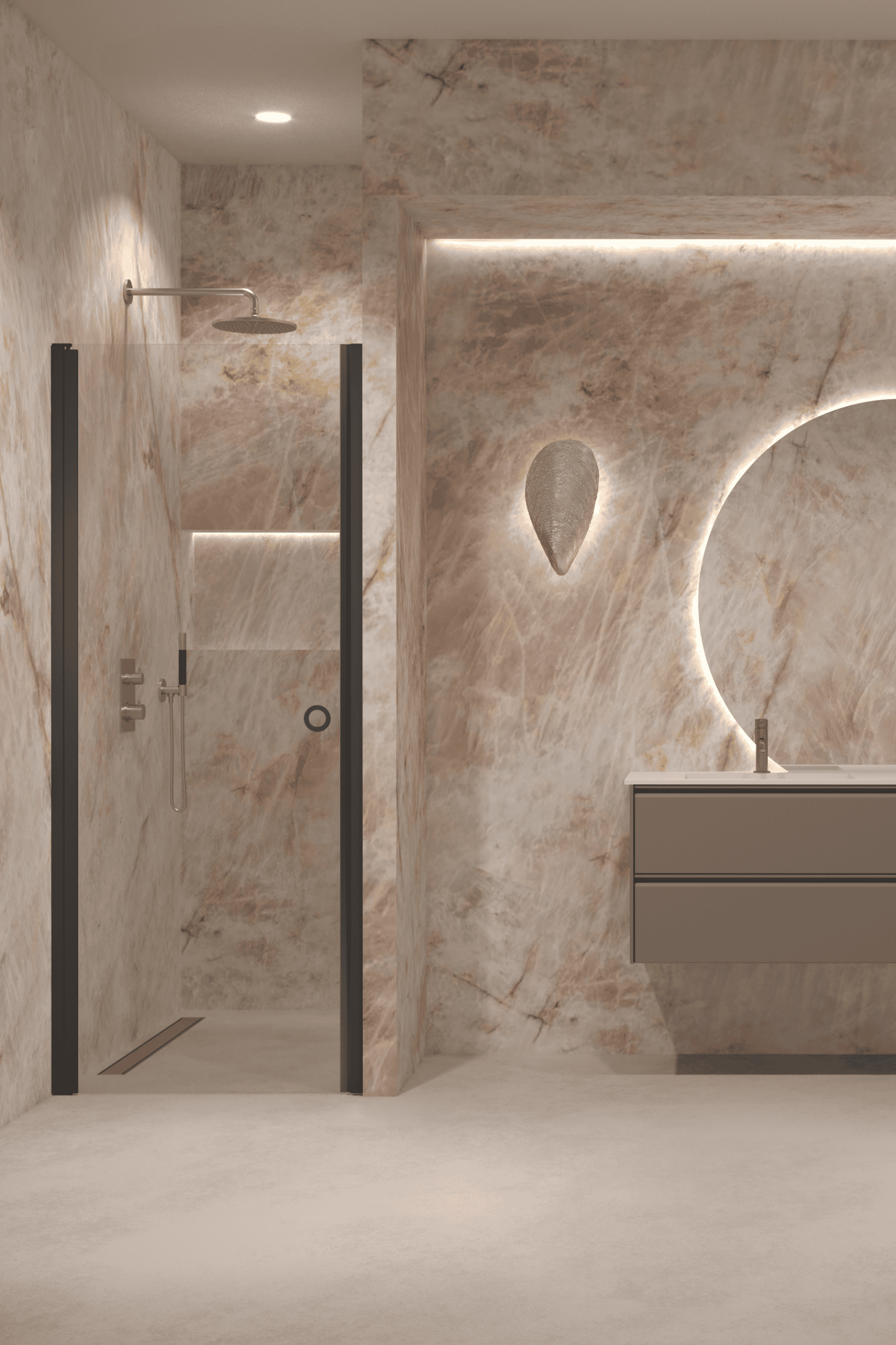 Hinged shower door with wall magnet Hietakari Forma 382 ā 6
