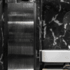 Hinged shower door with wall magnet Hietakari Forma 382, black frame, reeded glass Hinged shower door with wall magnet Hietakari Forma 382, black frame, reeded glass