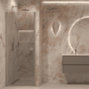Hinged shower door with wall magnet Hietakari Forma 382, Sand frame, grey tinted glass Hinged shower door with wall magnet Hietakari Forma 382, Sand frame, grey tinted glass