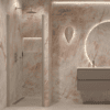 Hinged shower door with wall magnet Hietakari Forma 382, Sand frame, clear glass Hinged shower door with wall magnet Hietakari Forma 382 ā 7