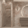 Hinged shower door with wall magnet Hietakari Forma 382, Sand frame, bronze tinted glass Hinged shower door with wall magnet Hietakari Forma 382, Sand frame, bronze tinted glass