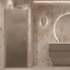 Hinged shower door with wall magnet Hietakari Forma 382, Sand frame, brown satin glass Hinged shower door with wall magnet Hietakari Forma 382, Sand frame, brown satin glass