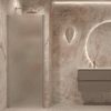 Hinged shower door with wall magnet Hietakari Forma 382, Sand frame, satin frosted glass Hinged shower door with wall magnet Hietakari Forma 382, Sand frame, satin frosted glass