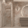 Hinged shower door with wall magnet Hietakari Forma 382, Sand frame, super bright glass Hinged shower door with wall magnet Hietakari Forma 382, Sand frame, super bright glass