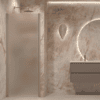 Hinged shower door with wall magnet Hietakari Forma 382, Sand frame, super bright satin glass Hinged shower door with wall magnet Hietakari Forma 382, Sand frame, super bright satin glass