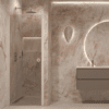 Hinged shower door with wall magnet Hietakari Forma 382, white frame, bronze tinted glass Hinged shower door with wall magnet Hietakari Forma 382, white frame, bronze tinted glass